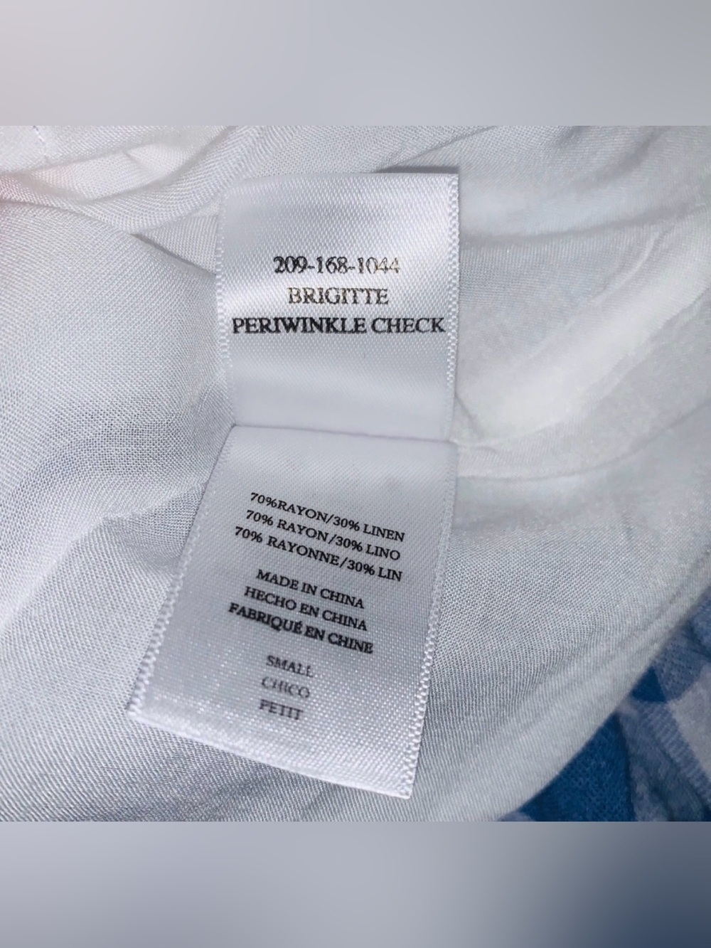 NEW Rails Brigitte Periwinkle Check Linen Wrap Dress Blue White Gingham | S - Picture 9 of 16